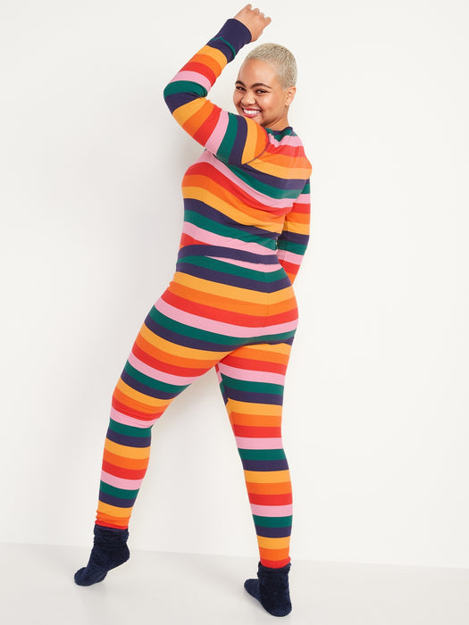 Matching Printed Thermal-Knit Pajama Leggings for Women - Multi