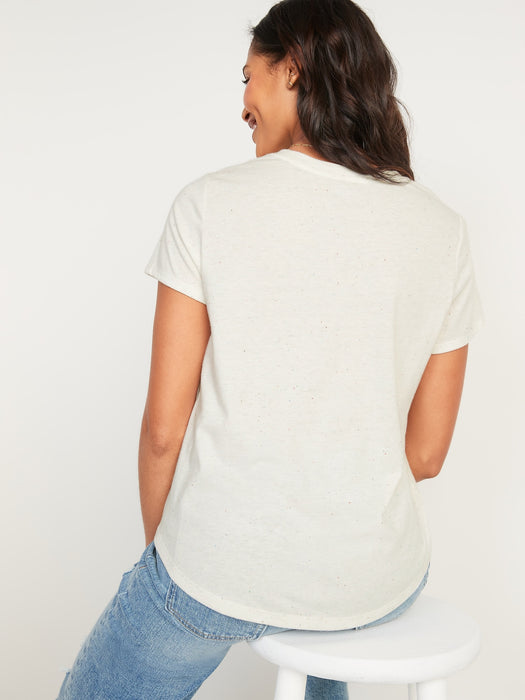 EveryWear Short-Sleeve Speckled T-Shirt for Women - White