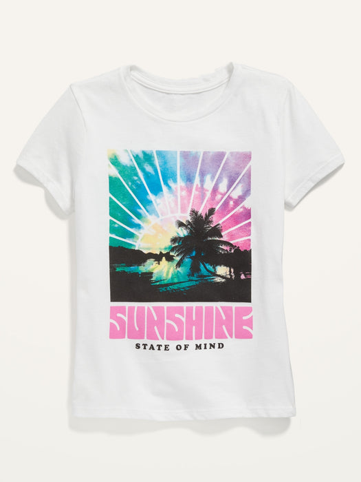 Short-Sleeve Graphic T-Shirt for Girls - White