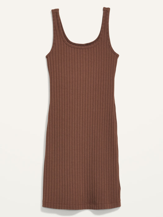 Fitted Sleeveless Rib-Knit Mini Dress for Women