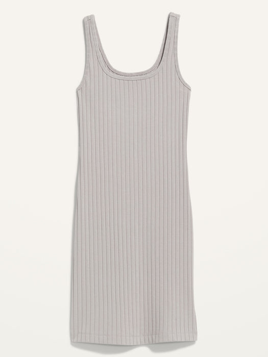 Fitted Sleeveless Rib-Knit Mini Dress for Women
