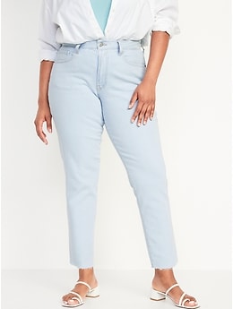 Curvy High-Waisted O.G. Straight Cut-Off Ankle Jeans for Women