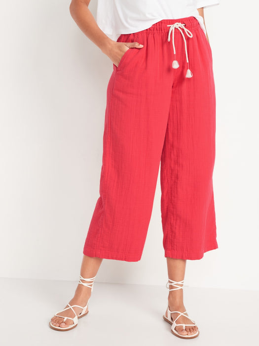 High-Waisted Textured Soft Pants for Women