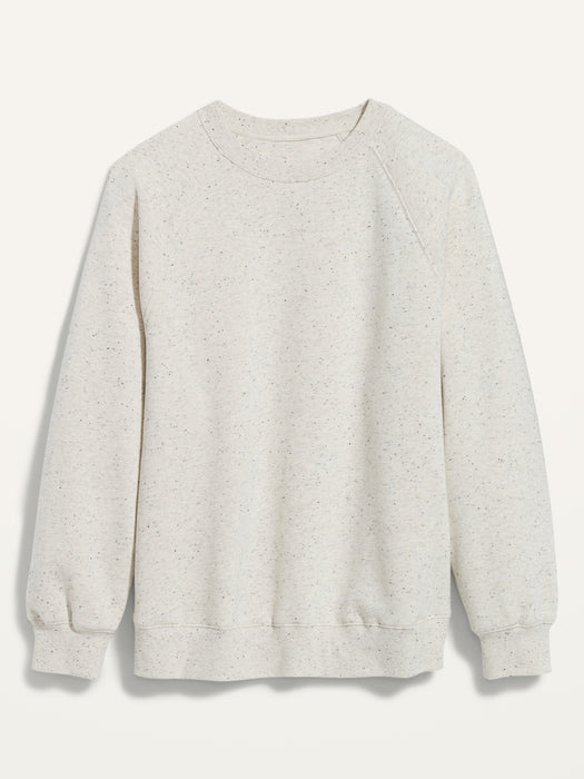 Oversized French Terry Tunic Sweatshirt for Women - White