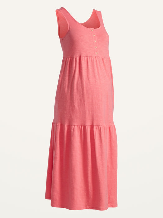 Maternity Sleeveless All-Day Tiered Maxi Dress