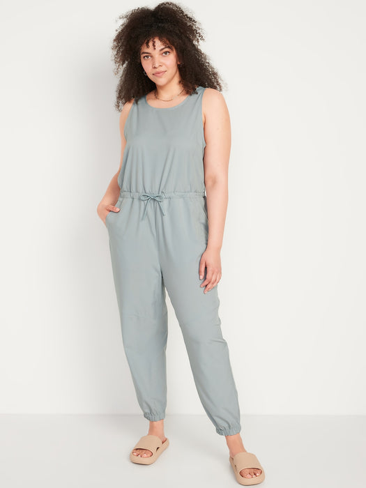 Sleeveless StretchTech Wrap-Effect Jumpsuit for Women