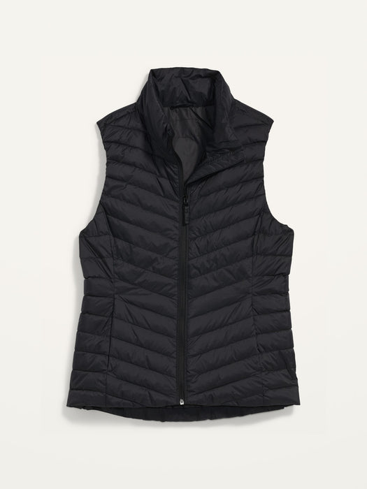 Water-Resistant Narrow-Channel Puffer Vest for Women