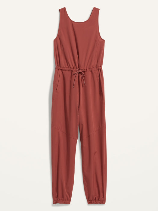 Sleeveless StretchTech Wrap-Effect Jumpsuit for Women