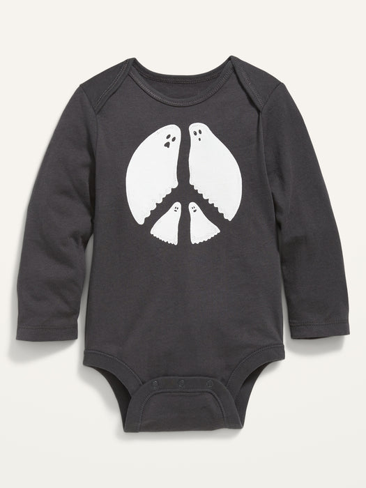 Unisex Matching Halloween Long-Sleeve Bodysuit for Baby - Black