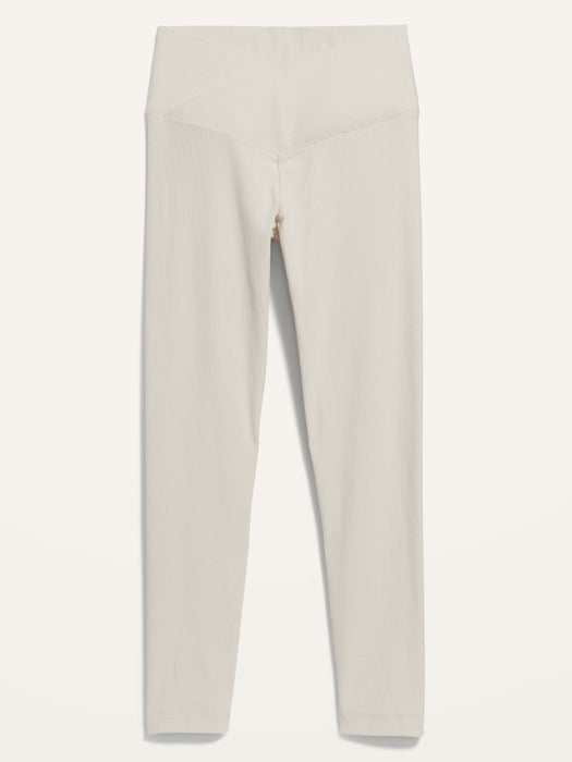 Extra High-Waisted Crossover Rib-Knit 7/8-Length Leggings for Women