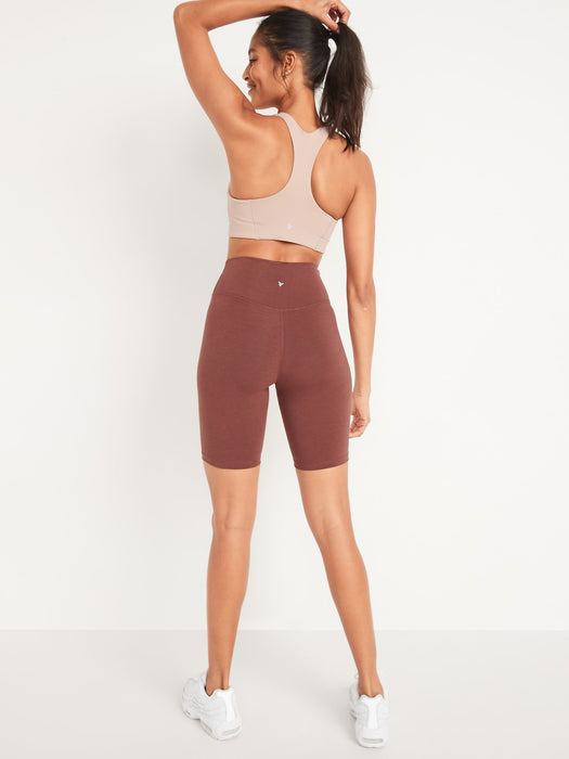 Extra High-Waisted PowerChill Crossover Hidden-Pocket Biker Shorts for Women -- 8-inch inseam