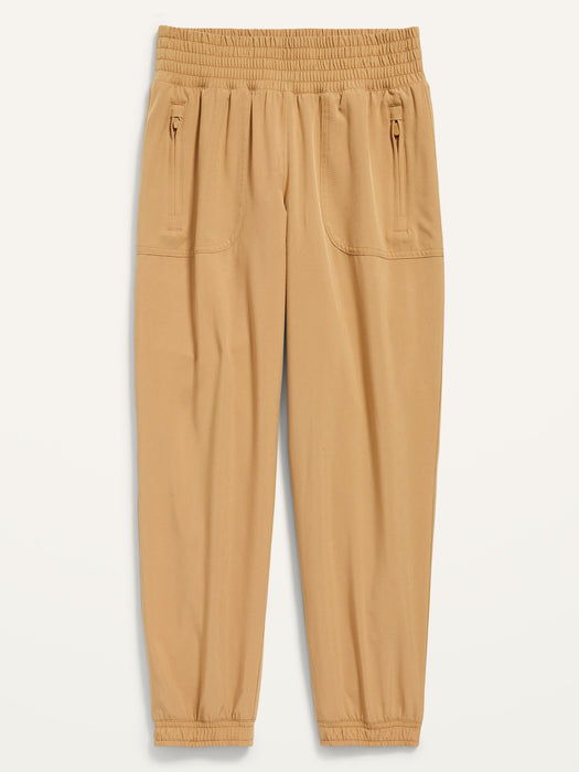 High-Waisted StretchTech Zip-Pocket Jogger Performance Pants for Girls