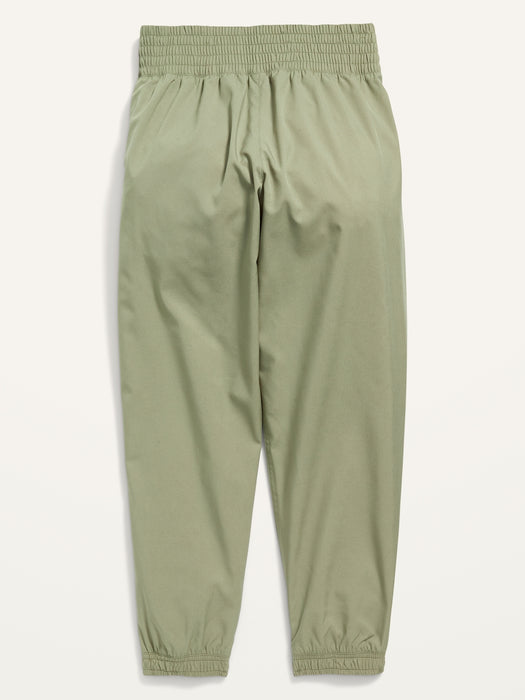 High-Waisted StretchTech Zip-Pocket Jogger Performance Pants for Girls - Brown