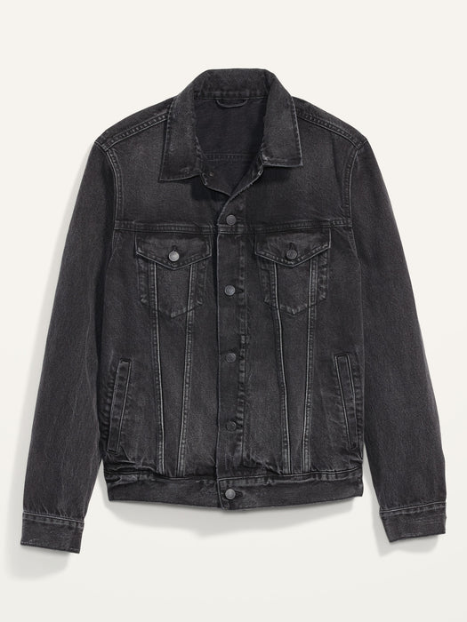 Black Non-Stretch Jean Jacket for Men