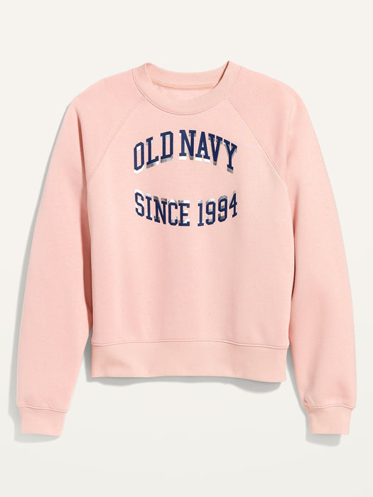 Vintage Cropped Logo Graphic Sweatshirt for Women