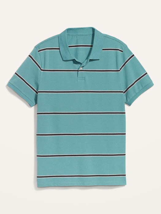Moisture-Wicking Striped Pique Pro Polo Shirt for Men