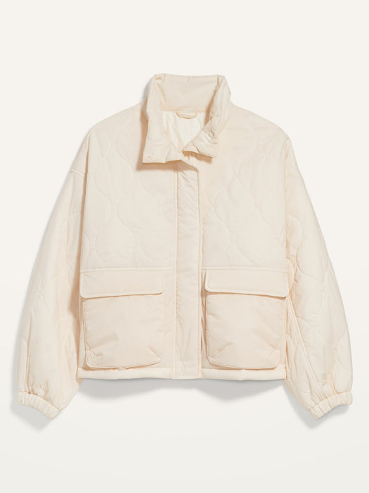 Packable Oversized Water-Resistant Quilted Jacket for Women