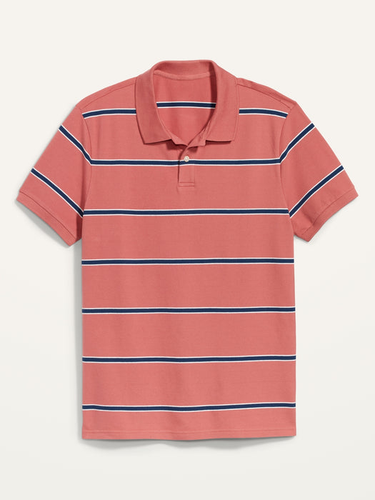 Moisture-Wicking Striped Pique Pro Polo Shirt for Men