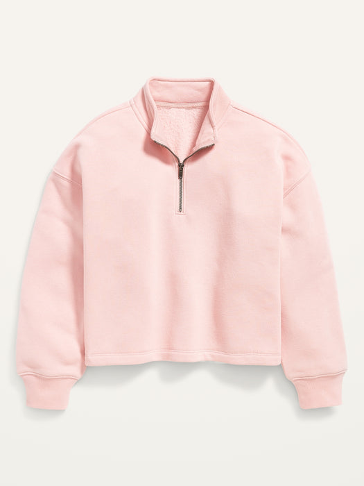 Quarter-Zip Mock-Neck Sweatshirt for Girls
