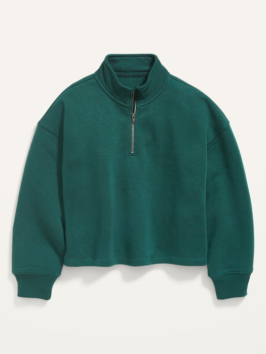 Quarter-Zip Mock-Neck Sweatshirt for Girls