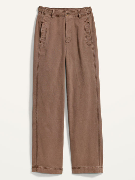Extra High-Waisted Wide-Leg Workwear Pants for Women - Brown