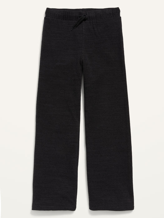 Cozy Plush High-Waisted Wide-Leg Sweatpants for Girls