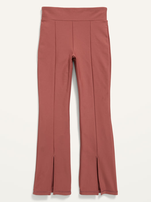 High-Waisted PowerSoft Flared Split-Hem Performance Leggings for Girls