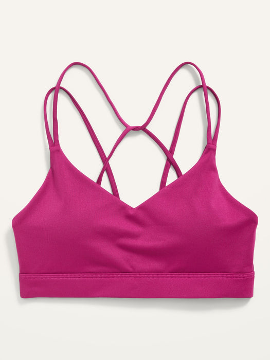 Light Support Strappy V-Neck Sports Bra for Women