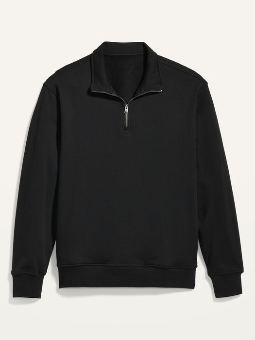 Oversized Quarter-Zip Mock-Neck Sweatshirt for Men