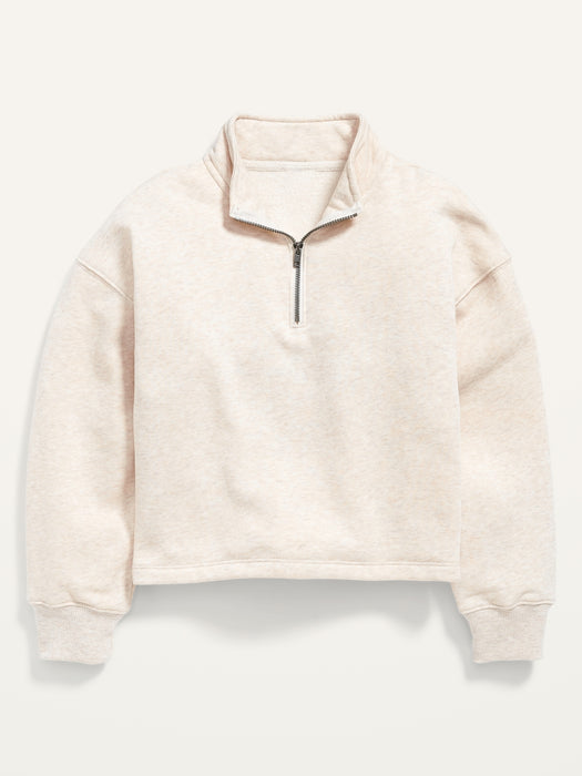 Quarter-Zip Mock-Neck Sweatshirt for Girls
