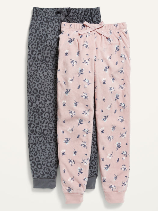 Printed Micro Fleece Pajama Jogger Pants 2-Pack for Girls