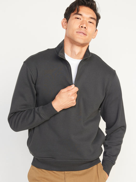 Oversized Quarter-Zip Mock-Neck Sweatshirt for Men