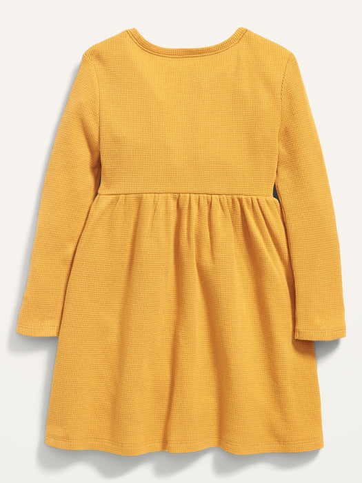 Fit & Flare Long-Sleeve Thermal-Knit Dress for Toddler Girls