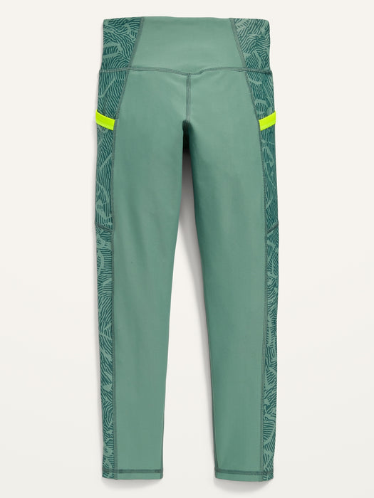 High-Waisted PowerSoft Side-Pocket Leggings for Girls - Multi