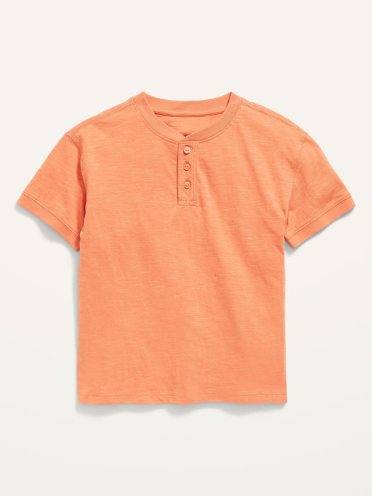 Slub-Knit Short-Sleeve Henley T-Shirt for Boys