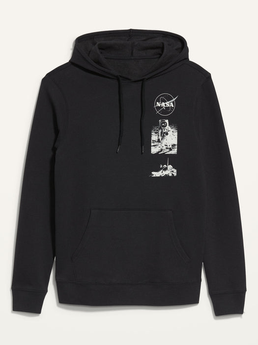 NASA Moon Landing Gender-Neutral Pullover Hoodie for Adults - Black