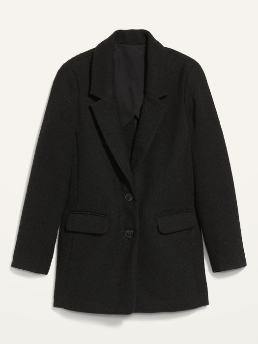Soft-Brushed Oversized Blazer for Women - Black