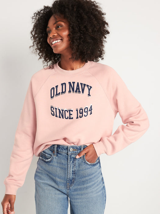 Vintage Cropped Logo Graphic Sweatshirt for Women