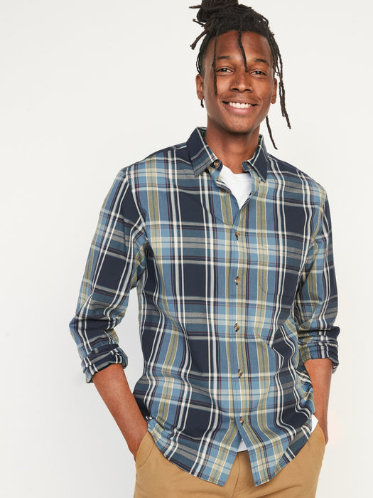 Regular-Fit Built-In Flex Patterned Everyday Shirt for Men