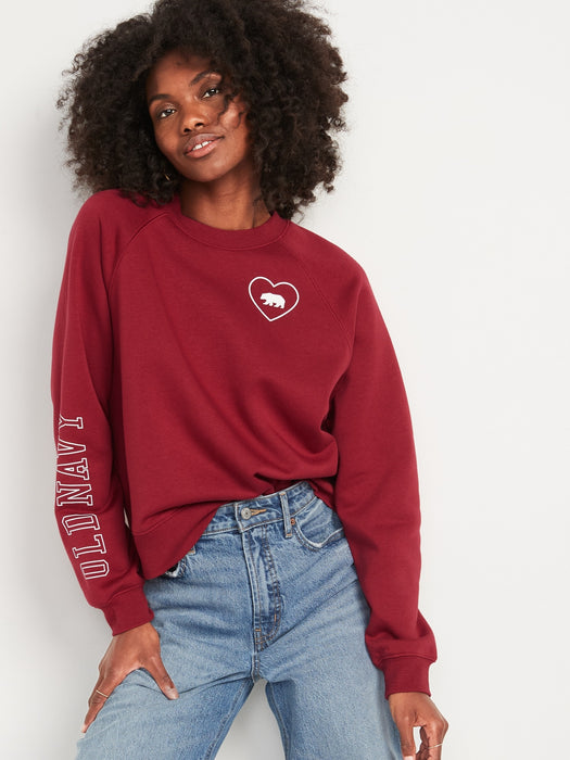 Vintage Cropped Logo Graphic Sweatshirt for Women
