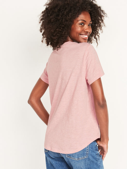 EveryWear Slub-Knit T-Shirt for Women - Pink