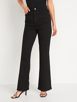 Higher High-Waisted Black Flare Jeans for Women