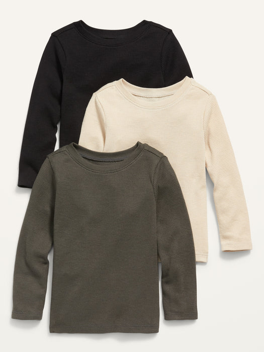 Unisex Thermal-Knit Long-Sleeve T-Shirt 3-Pack for Toddler - Multi