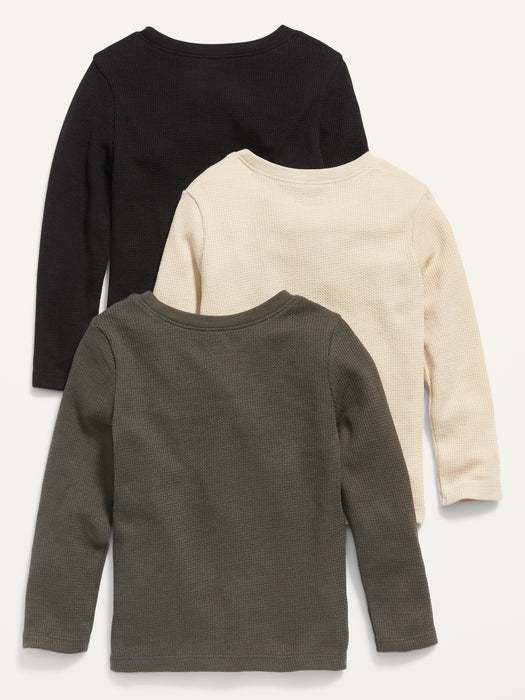 Unisex Thermal-Knit Long-Sleeve T-Shirt 3-Pack for Toddler - Multi