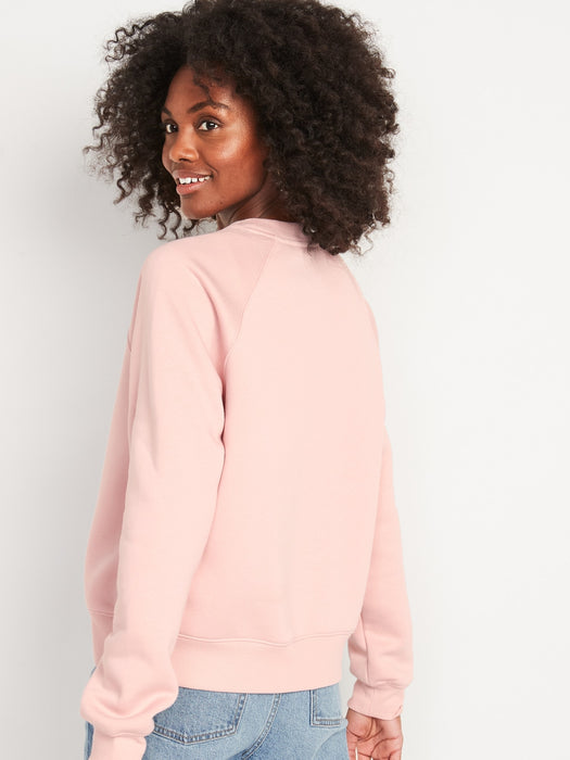 Vintage Cropped Logo Graphic Sweatshirt for Women