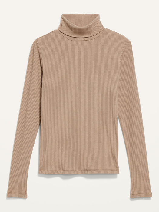 Rib-Knit Turtleneck Top for Women