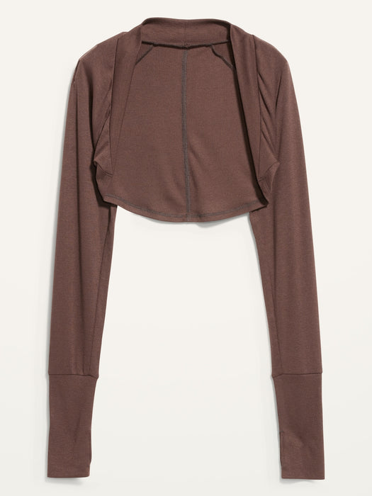 Long-Sleeve UltraLite Rib-Knit Bolero Cardigan Sweater for Women
