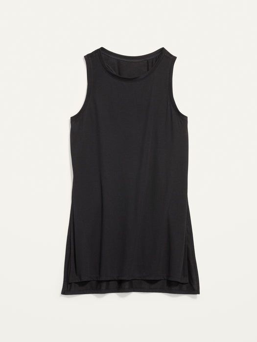 Sleeveless UltraLite Hi-Lo Tunic T-Shirt for Women - Black