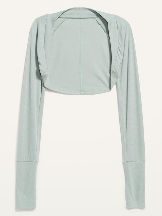 Long-Sleeve UltraLite Rib-Knit Bolero Cardigan Sweater for Women