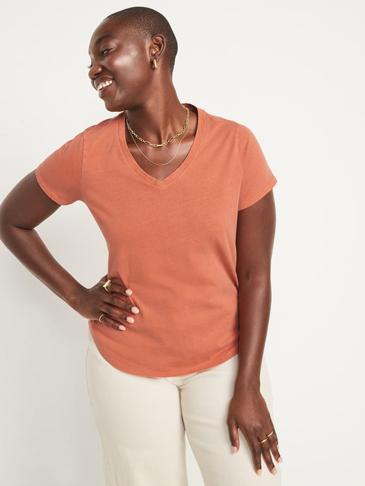 EveryWear V-Neck T-Shirt for Women - Orange